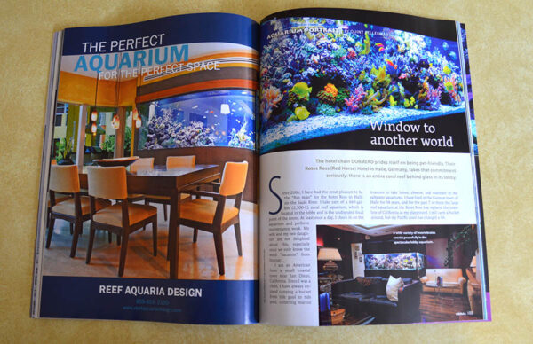 Quint Kellerman, an American with ties to the temperate tidepools of the Pacific Northwest, brings us an aquarium portrait featuring a stunning tropical reef aquarium at the Rotes Ross (Red Horse) Hotel in Halle, Germany.