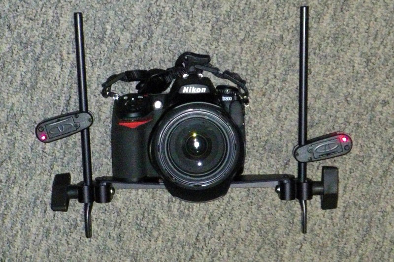 Twin lasers and camera attached to a Stroboframe