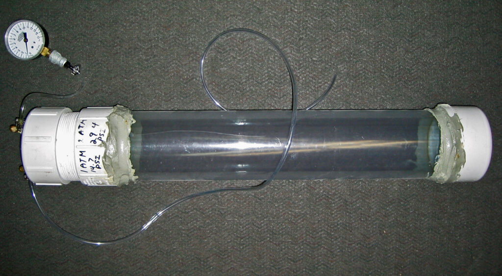 A prototype pressure tank used to treat barotrauma injuries in fish