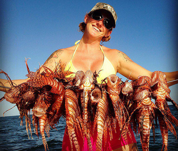 The self-proclaimed Lionfish Huntress Rachel Bowman has helped take impressive numbers of Pterois invaders out of Florida Keys waters.