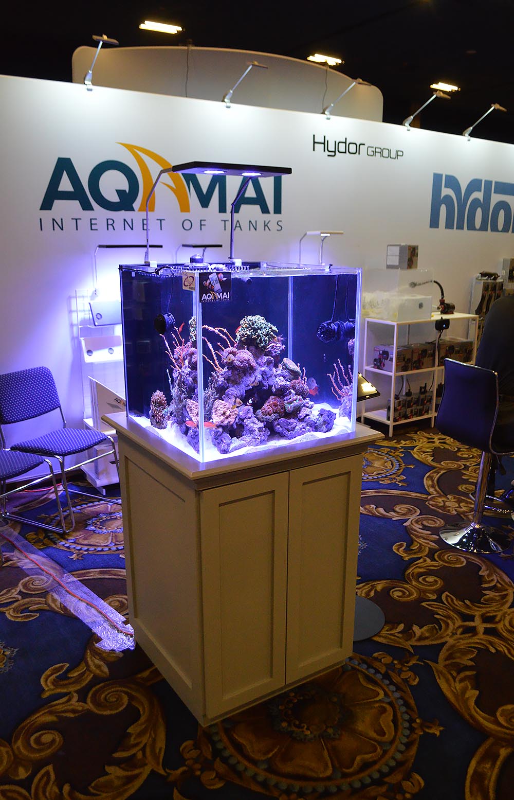 Hydor Group's booth included this nice rimless tank setup.