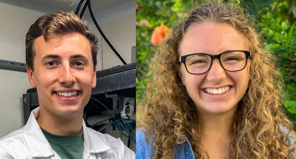 The faces of future marine science: J. Alexander Bonanno and Lauren Block are recipients of the 2019 MASNA Student Scholarships.