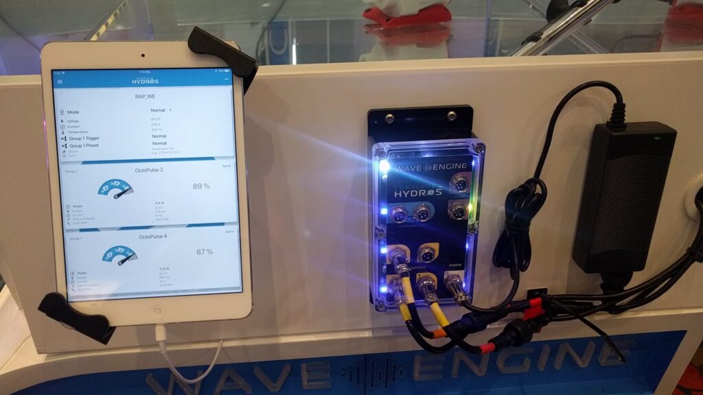 HYDROS Controller 4 and a glimpse of the app as seen at MACNA 2019