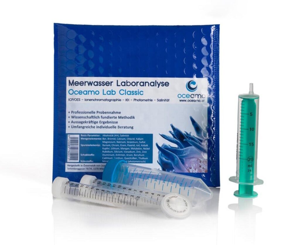 Oceamo Seawater Laboratory - Single test of 42 saltwater parameters: €26.90