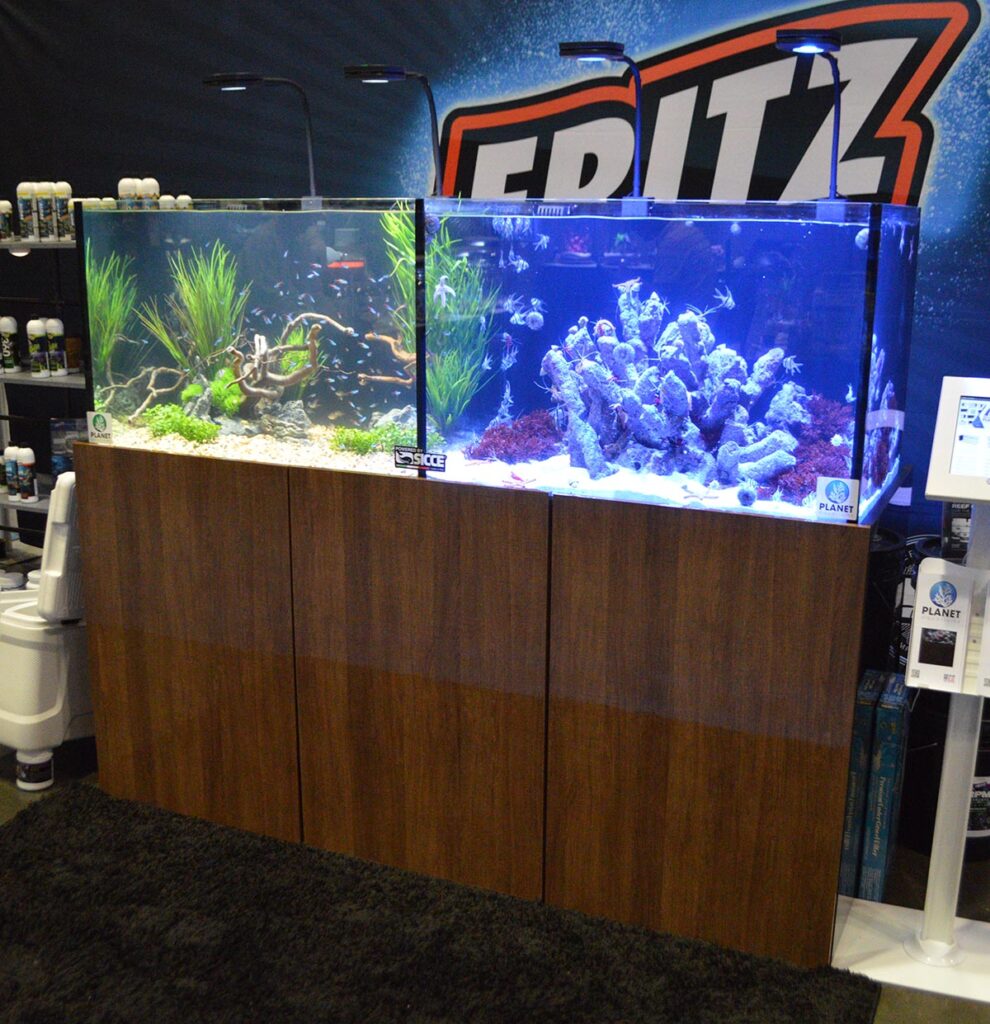 Frtiz Aquatics showcased side-by-side displays.