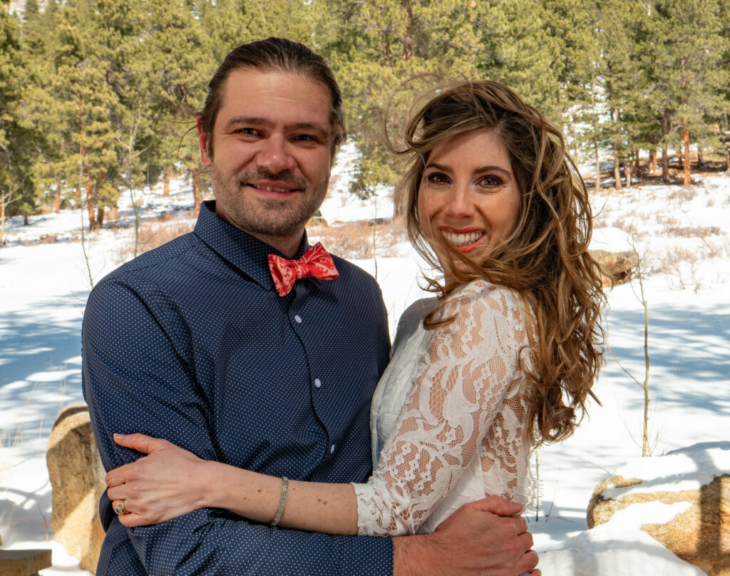 Jake and Windsor Adams on their wedding day. Image courtesy Windsor Adams