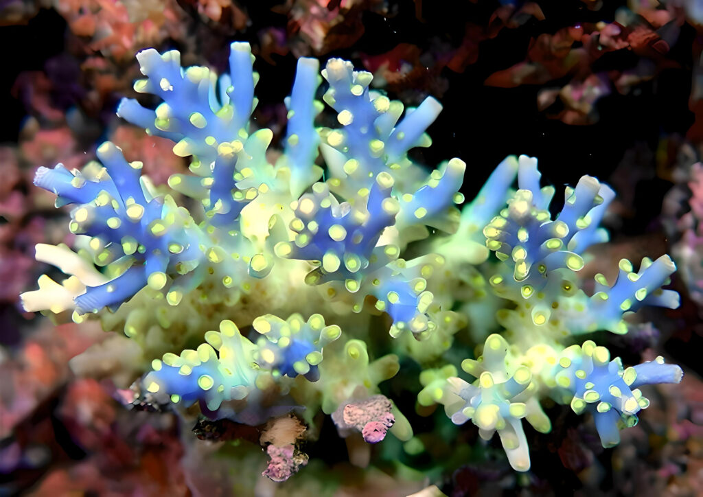 A striking example of Acropora valida from Fiji. Image copyright Walt Smith International
