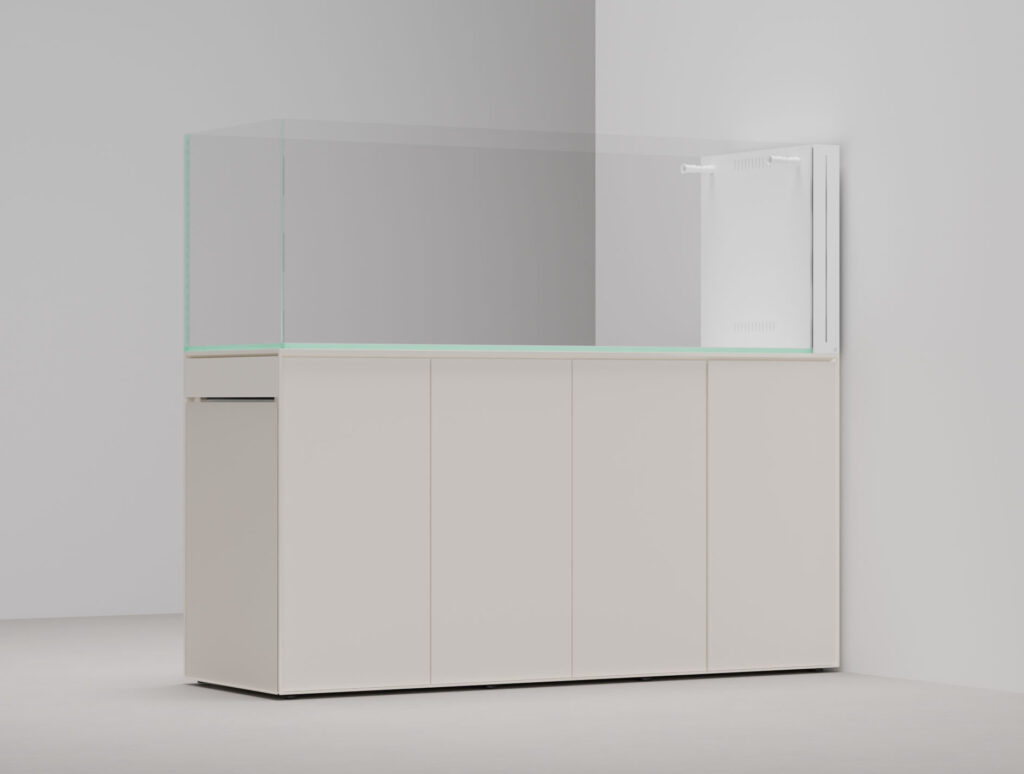 There are removable panel doors that cover the stand and hide the filtration for those wanting a sleek exterior look.