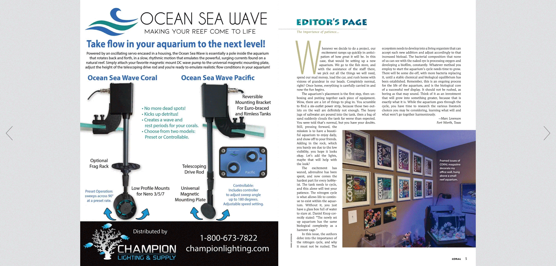Animation of the zooming process in the "Page View" display mode of CORAL Magazine's Digital Edition.