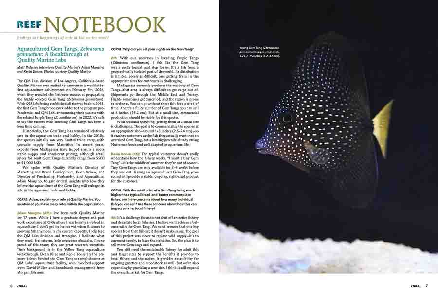 This interview first appeared in the March/April 2026 issue of CORAL Magazine.